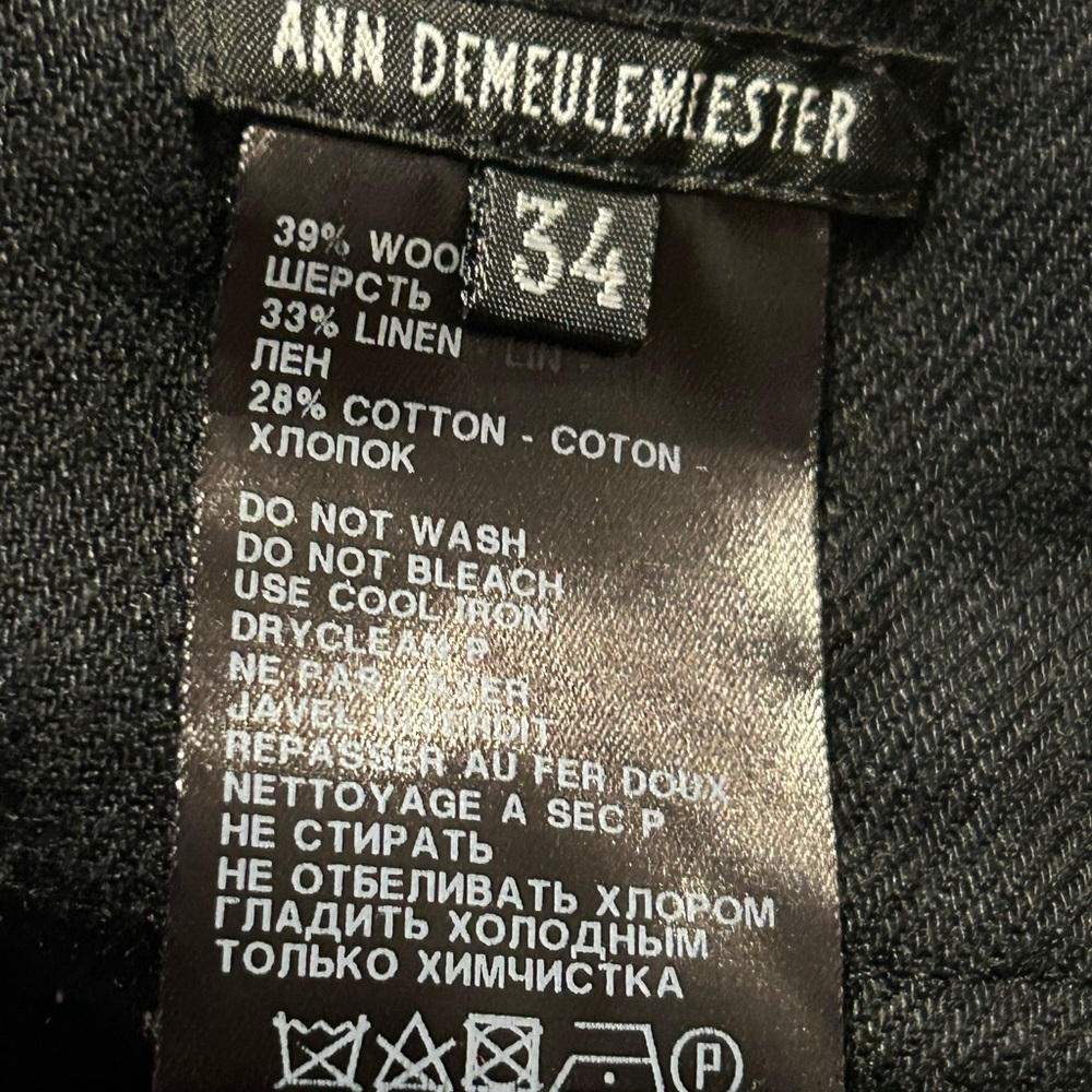 Ann Demeulemeester Wool Linen Cotton Skirt Size 34 Black Maxi With Strap Buckle - Picture 8 of 10